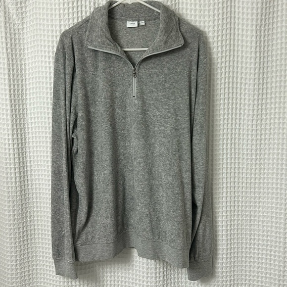 ONIA gray terry quarter zip pullover size L - Picture 2 of 6
